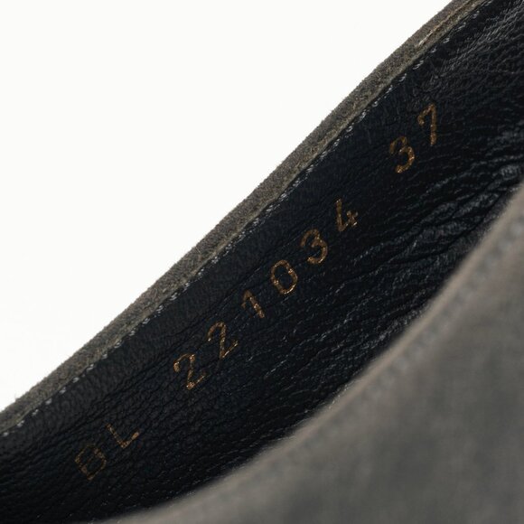 Yves Saint Laurent Tribtoo Grey Suede Platform Slingback Pumps - Picture 11 of 11